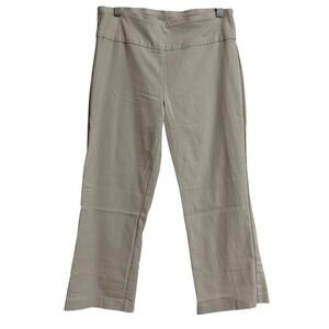 Tribal Women's Khaki Capri Pants Cropped Flare Leg Button Detail Size 6